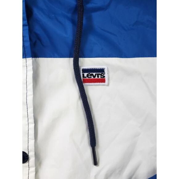 Levi's Wind Breaker Juniors Sz S Mesh Lined Hooded Full Zip/Snap Colorblock - Picture 8 of 9